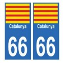 66 Catalan autocollant plaque