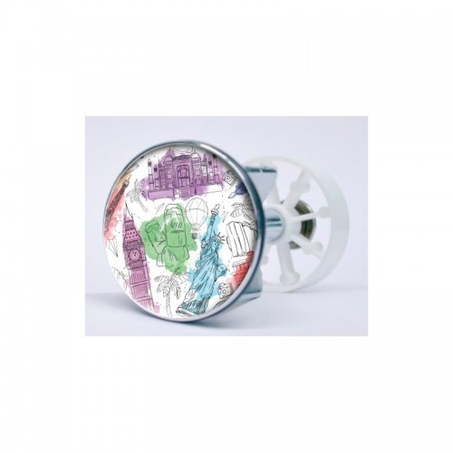 Stickers visage heureux autocollant bonde lavabo évier bouchon