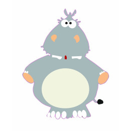 Autocollant Hippopotame animal sticker adhesif