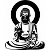 Bouddha noir et blanc - autocollant sticker adhésif
