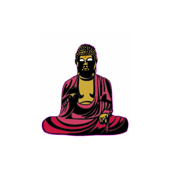 Bouddha Couleur - autocollant sticker adhésif