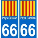 66 Pays Catalan autocollant plaque