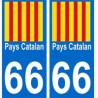 66 Pays Catalan autocollant plaque