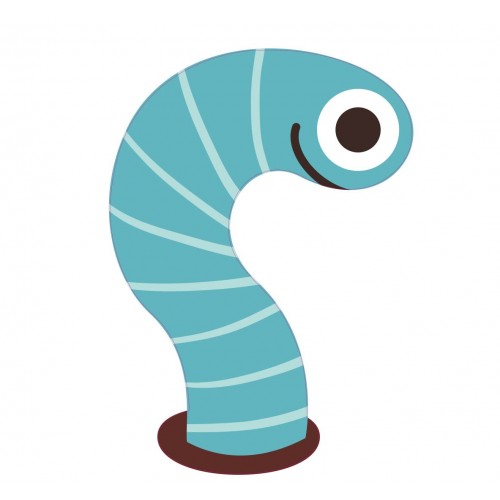 Vers de terre - autocollant sticker adhésif