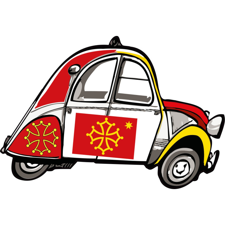 2 CV voitue Occitan autocollant sticker adhesif