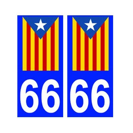 66 estelada blava autocollant plaque