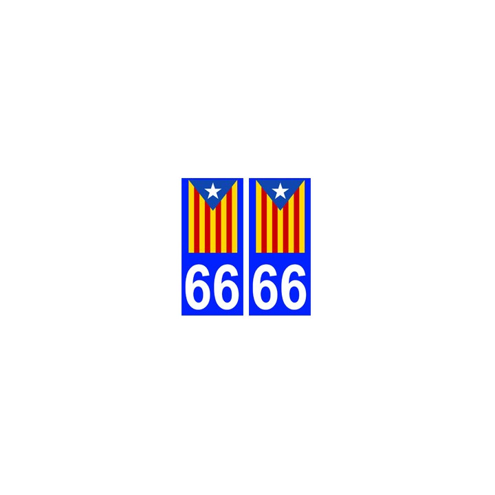 66 estelada blava autocollant plaque