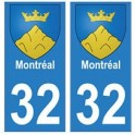 32 Montréal autocollant plaque blason armoiries stickers département