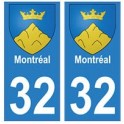 32 Montréal autocollant plaque blason armoiries stickers département