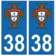 38 Isère FPF blason autocollant plaque logo