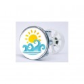 Stickers visage heureux autocollant bonde lavabo évier bouchon