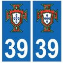 39 Jura logo FPF autocollant plaque stickers département 