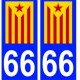 66 estelada roja autocollant plaque