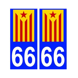 66 estelada roja autocollant plaque