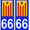 66 estelada roja autocollant plaque