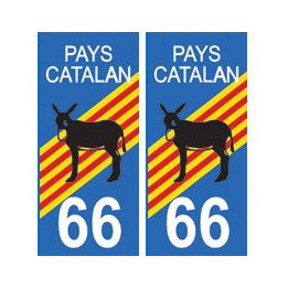 66 pays catalan burro autocollant plaque