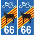 66 pays catalan burro autocollant plaque