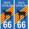 66 pays catalan burro autocollant plaque
