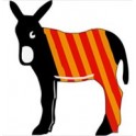 el burro catalán adhesivo de la etiqueta engomada