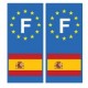 Espagne F autocollant plaque 