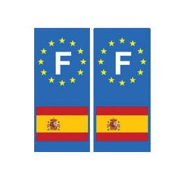 Espagne F autocollant plaque 