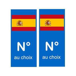 Espagne numéro choix autocollant plaque