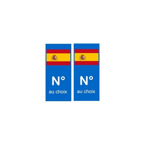 Espagne numéro choix autocollant plaque