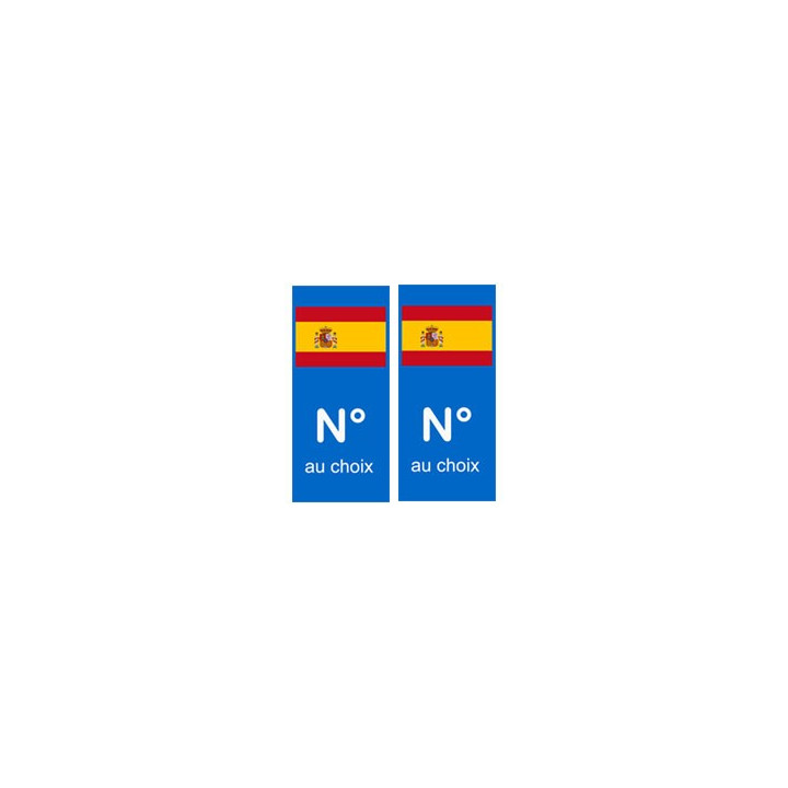 Espagne numéro choix autocollant plaque