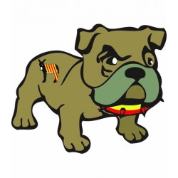 Bulldog Catalan Catalogne Catalunya âne burro autocollant sticker adhesif