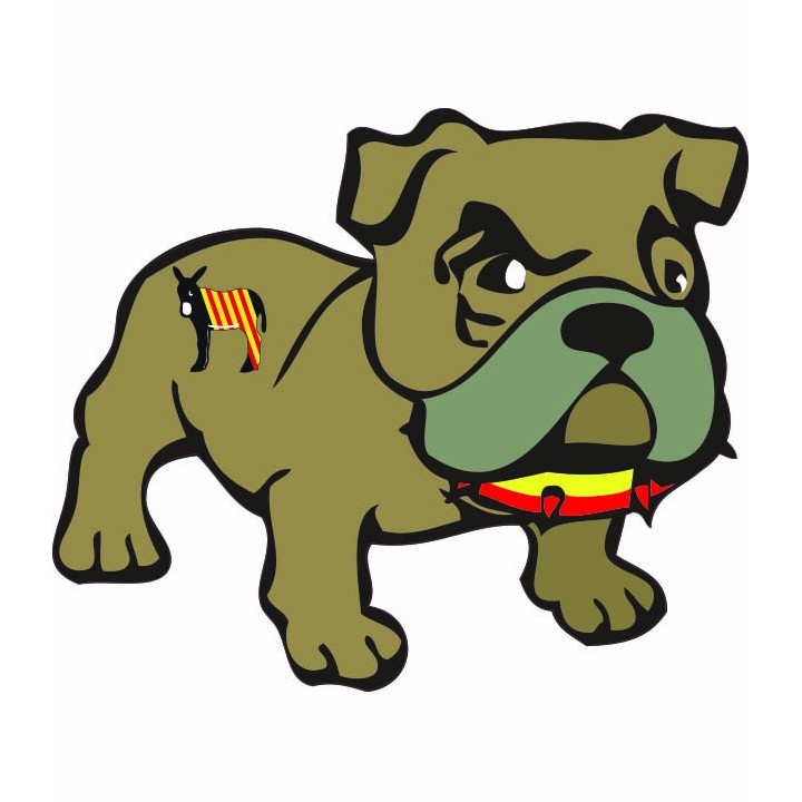 Bulldog Catalan Catalogne Catalunya âne burro autocollant sticker adhesif