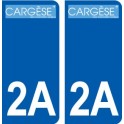 2A Ajaccio logo adesivo piastra adesivi città