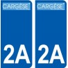 2A Ajaccio logo sticker plate stickers city