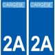 2A Ajaccio logotipo de la etiqueta engomada de la placa de pegatinas de la ciudad