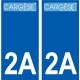 2A Ajaccio logo autocollant plaque stickers ville