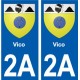 2A Sartène blason autocollant plaque stickers ville
