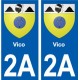 2A Sartène blason autocollant plaque stickers ville