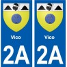 2A Vico  blason autocollant plaque stickers ville