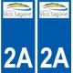2A Ajaccio logo sticker plate stickers city