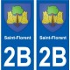 2B Saint-Florent blason autocollant plaque stickers ville