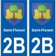2B Cervione blason autocollant plaque stickers ville