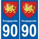 90 Giromagny escudo de armas de la etiqueta engomada de la placa de pegatinas de la ciudad