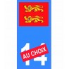 Escudo de armas de Normandía número de elección de la motocicleta de la etiqueta engomada de la placa de licencia