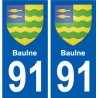 91 Igny escudo de armas de la etiqueta engomada de la placa de pegatinas de la ciudad