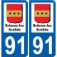 91 Igny logotipo de la etiqueta engomada de la placa de pegatinas de la ciudad