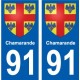 91 Igny blason autocollant plaque stickers ville