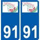 91 Igny logo autocollant plaque stickers ville