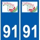 91 Igny logo autocollant plaque stickers ville
