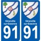 91 Igny blason autocollant plaque stickers ville