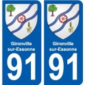 91 Igny escudo de armas de la etiqueta engomada de la placa de pegatinas de la ciudad