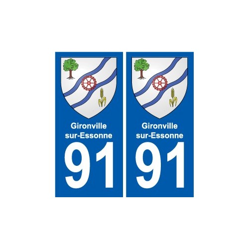 91 Igny escudo de armas de la etiqueta engomada de la placa de pegatinas de la ciudad